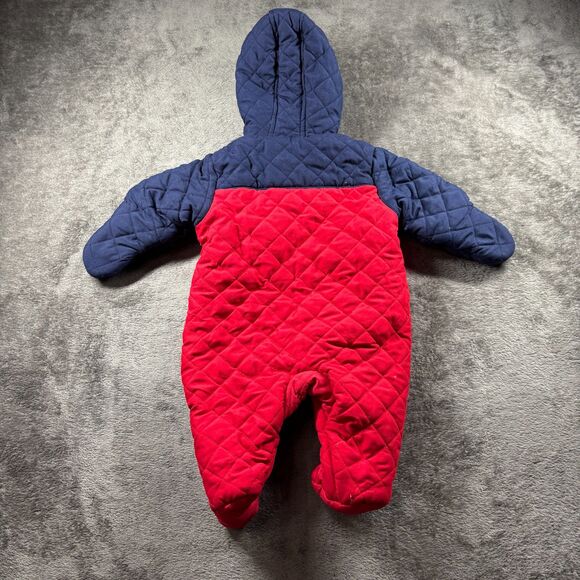 Tommy Hilfiger Baby Snowsuit Coat Quilted Bunting Puffer Zip Up Hooded 0-3m H251 - Picture 6 of 8